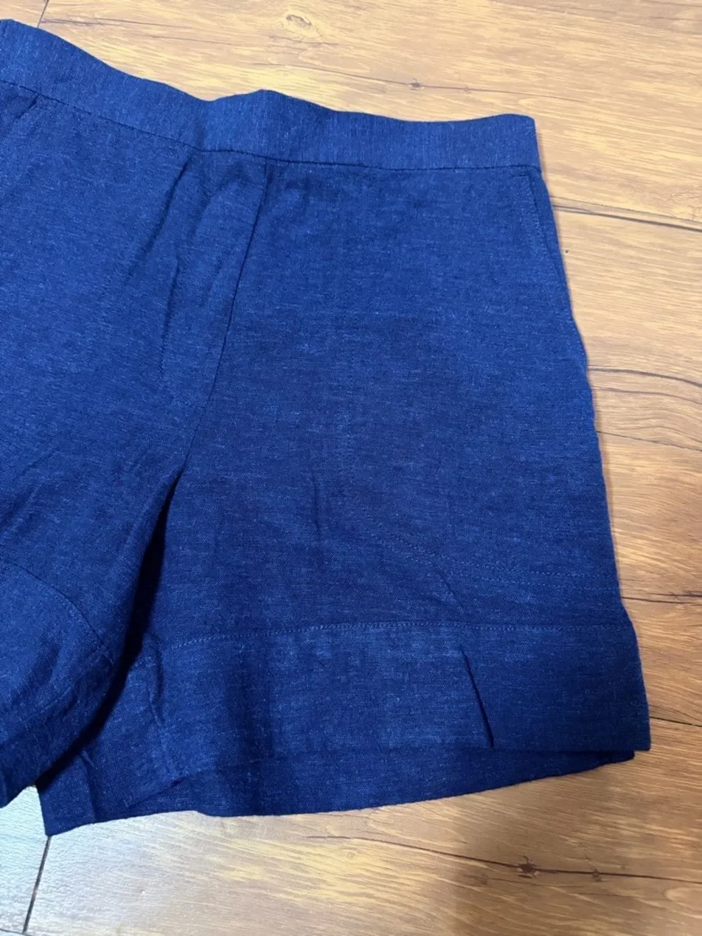 Banana Republic High Rise Pull On Linen Blend Short Size Small NWT Navy Blue